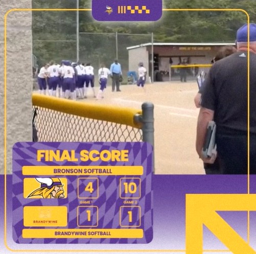 Bronson softball wins two games over Niles Brandywine